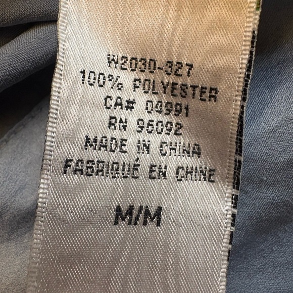 Dalia Collection Blue Smocked Silky Satiny 3/4 Sleeve Dress women's size Medium - Picture 9 of 12